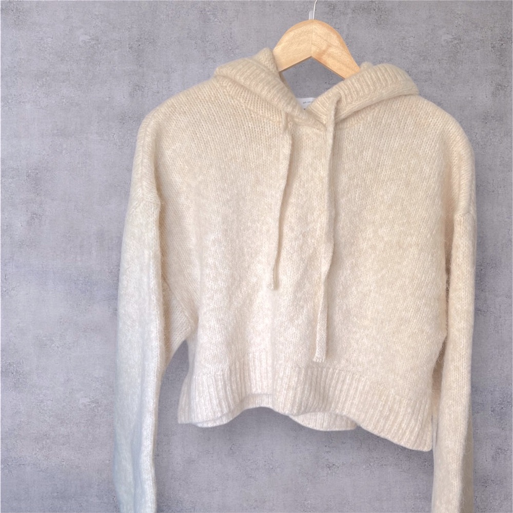 Zara Cropped Boxy Knit Hoodie